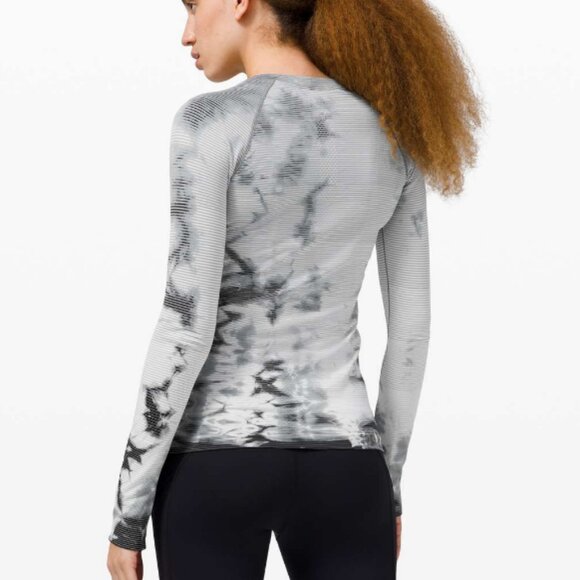Lululemon Swiftly Tech Long Sleeve 2.0 MultiDye Shibori Stripe Graphite Grey - Picture 3 of 10